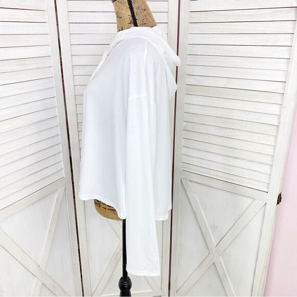 Fabletics Kaia Cropped Hoodie White XL Light Weight Perforated - Picture 3 of 14